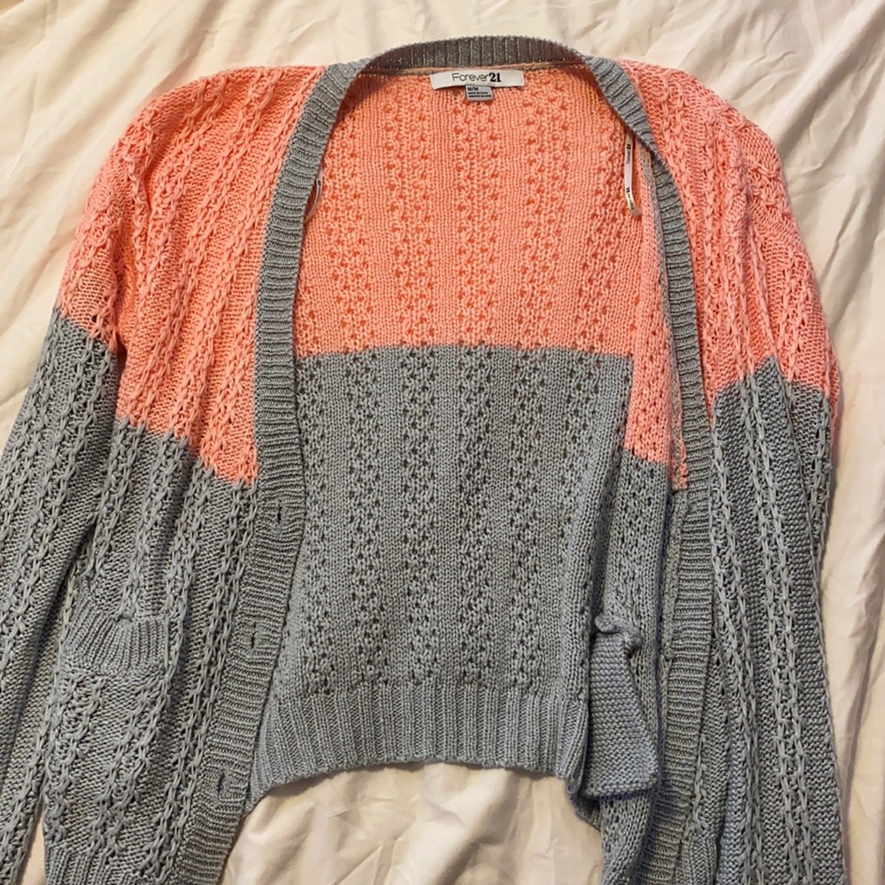 Pink and grey cardigan